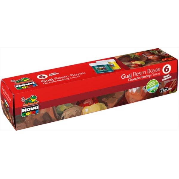 Nova Color Guaj Boya Şişe Set  6 Lı Nc-113