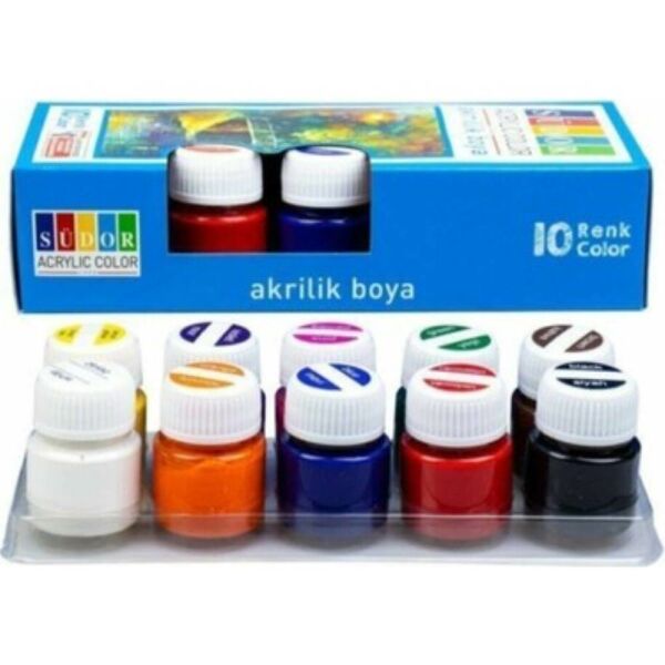 Südor Akrilik Boya 10 Renk Şişe 15 ml SD122