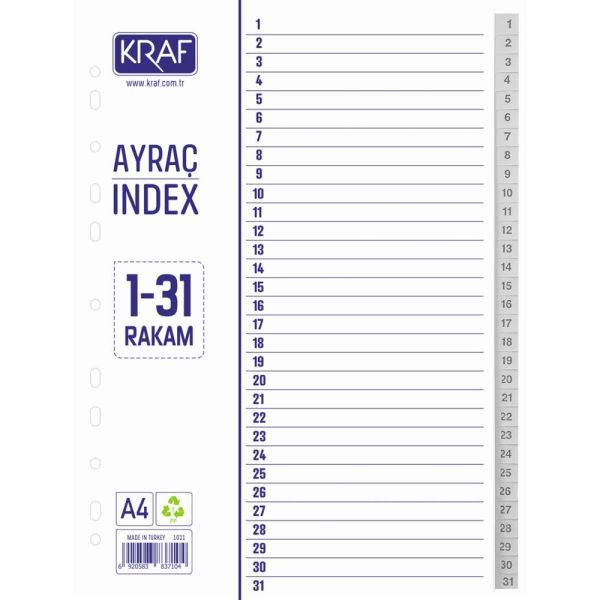 Kraf Seperatör 1031 1-31 Rakam