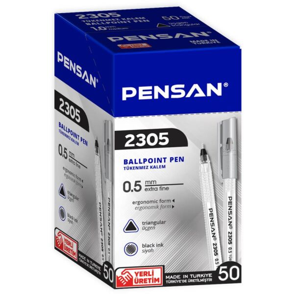 Pensan Tükenmez Kalem Üçgen 0.5 2305 Siyah