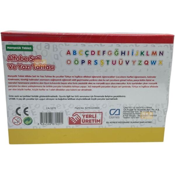 Ca Games 5276 Manyetik Alfabe Seti Yazı Tahtası