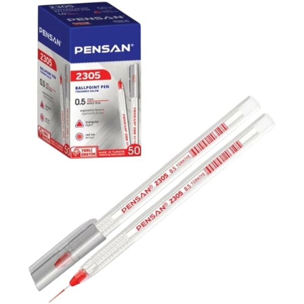 Pensan Tükenmez Kalem Üçgen 0.5 2305 Kırmızı
