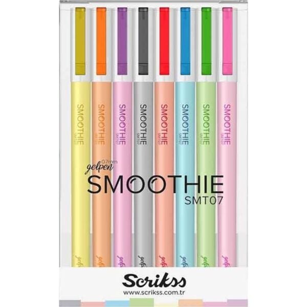 Scrıkss Offıce Jel Kalem Smoothıe 0.7 Karışık Renk 8 Li Bls.