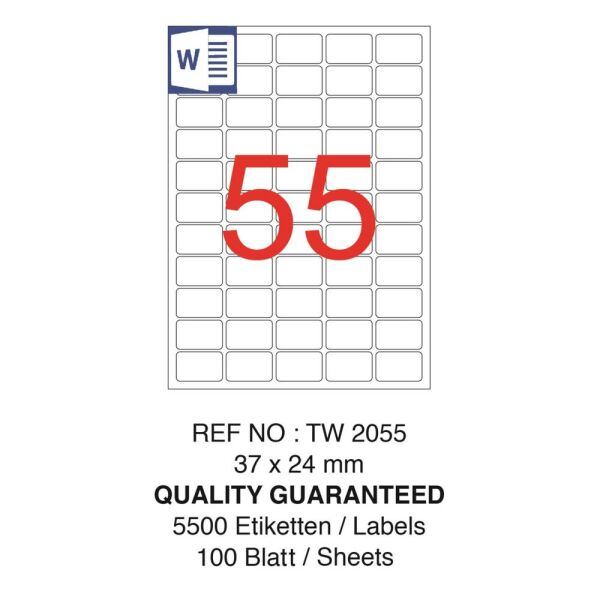 Tanex Laser Etiket Tw-2055 37 X 24 Mm 100 Lü
