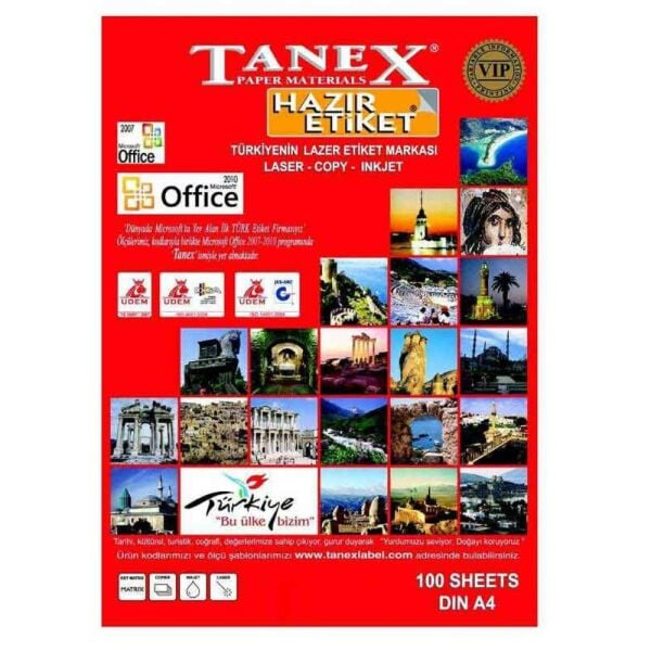 Tanex Laser Etiket Tw-2260 24 X 40 Mm 100 Lü