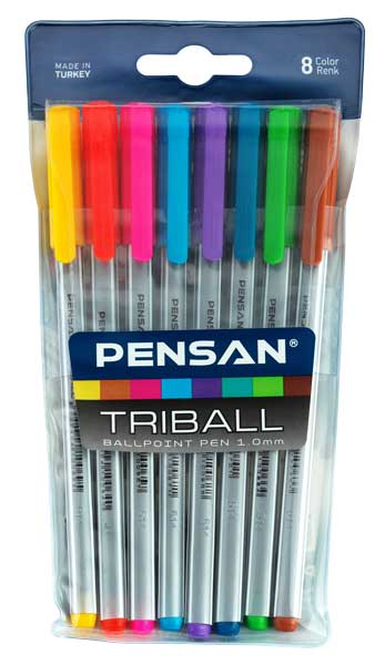 Pensan Triball Tükenmez Kalem 1.0 mm 8 Renk 01003