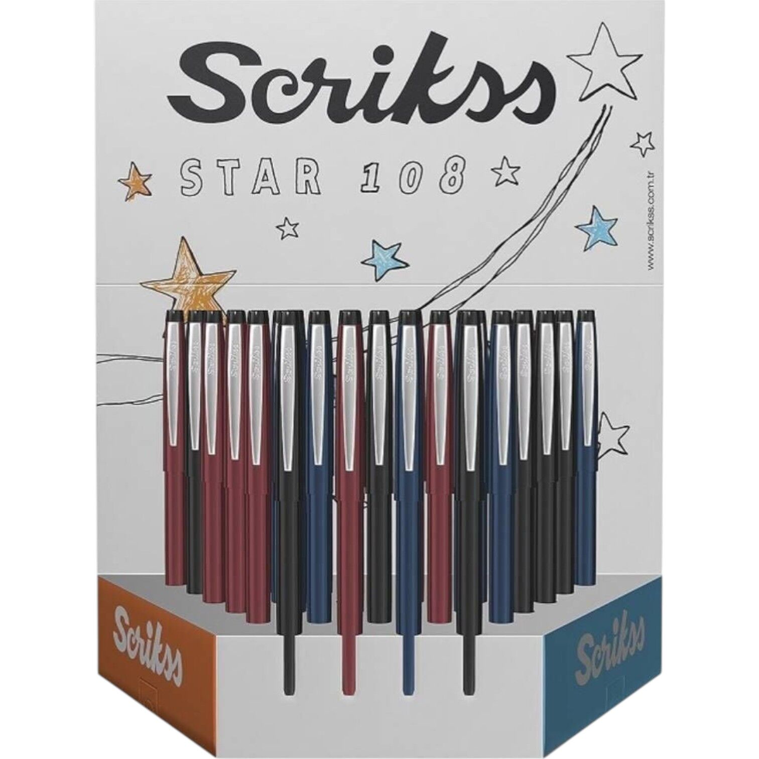 Scrıkss Tükenmez Kalem F108 Star 36 Lı Stand