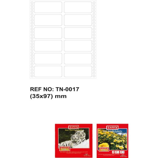 Tanex Bilgisayar Etiketi Tw-0017 35 X 97 Mm 2 Li