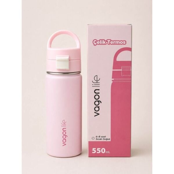 Vagonlife 1110 550 ml Pembe Çelik Termos Matara