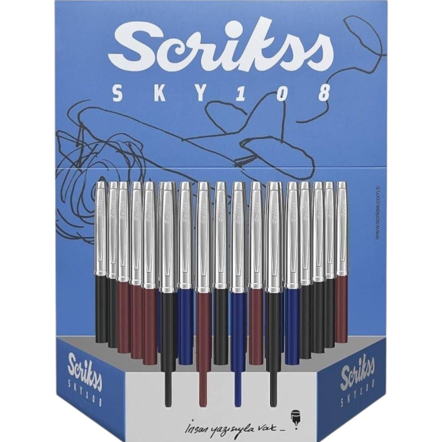 Scrıkss Tükenmez Kalem F108 Sky 36 Lı Stand