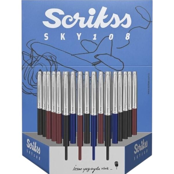 Scrıkss Tükenmez Kalem F108 Sky 36 Lı Stand