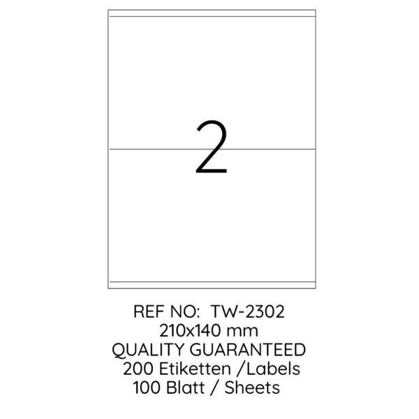 Tanex Laser Etiket Tw-2302 210 X 140 Mm 100 Lü