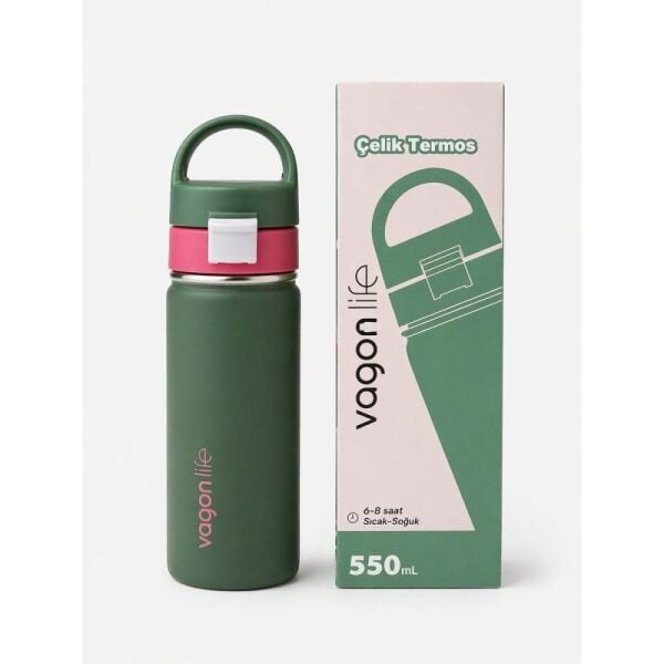 Vagonlife 1110 550 ml Yeşil Çelik Termos Matara