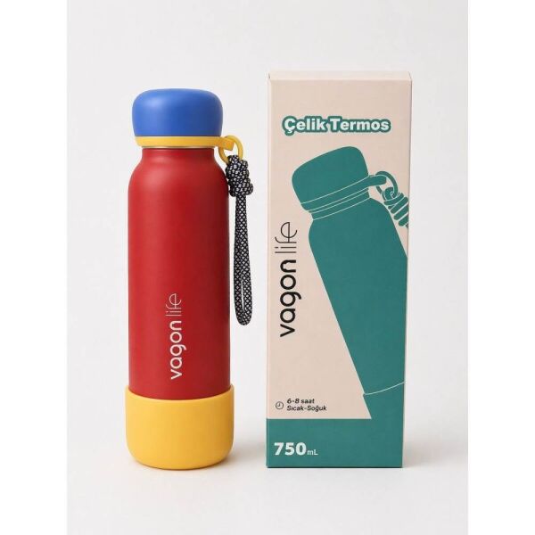 Vagonlife 1106 Kırmızı 750 ml Çelik Termos Matara