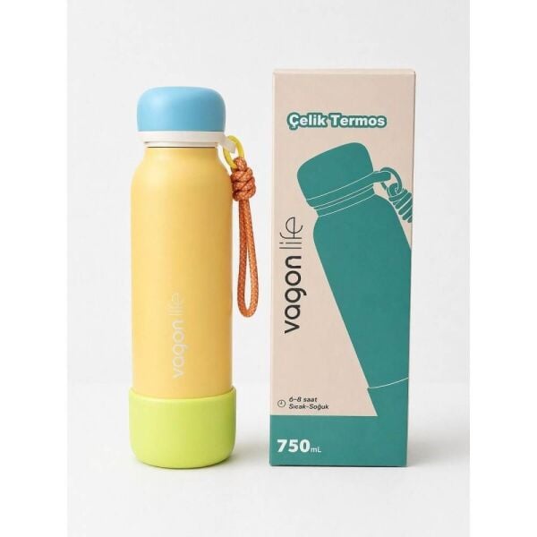 Vagonlife 1106 Sarı 750 ml Çelik Termos Matara