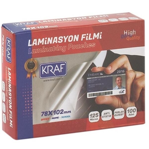 Kraf Laminasyon Filmi 78X102mm 125 Mic. 100 Lü 2127