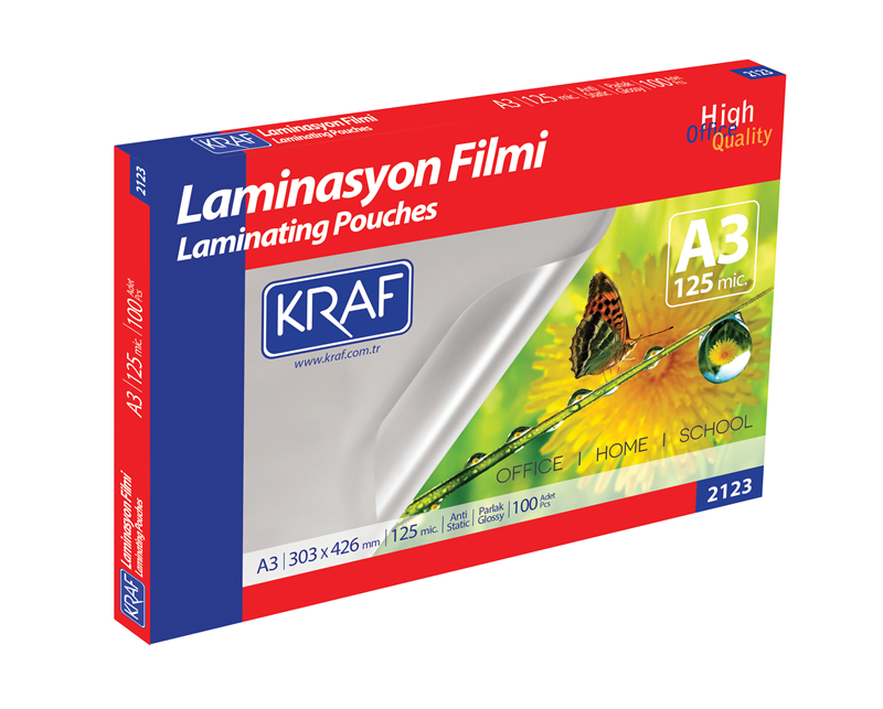Kraf Laminasyon Filmi Parlak A3 100 Mic. 100 Lü 2131