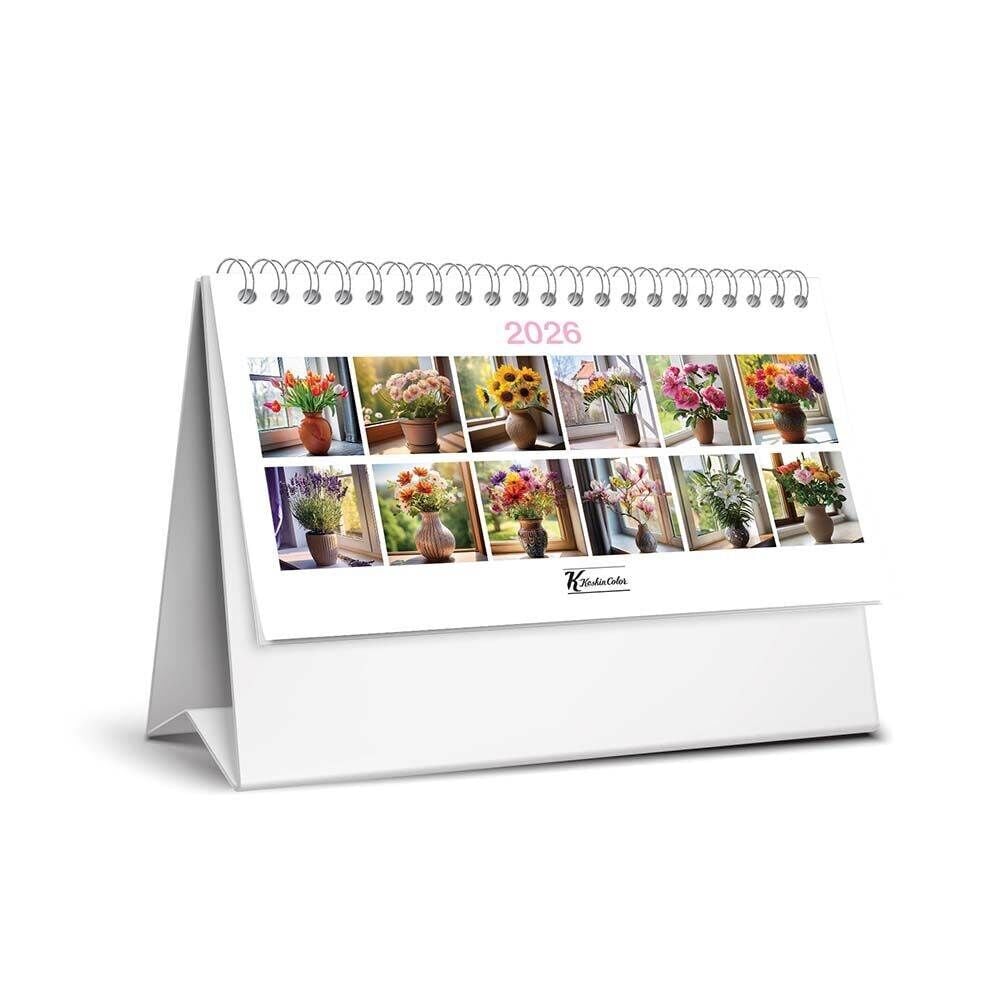 Keskin 2026 Üçgen Masa Takvimi Çiçek