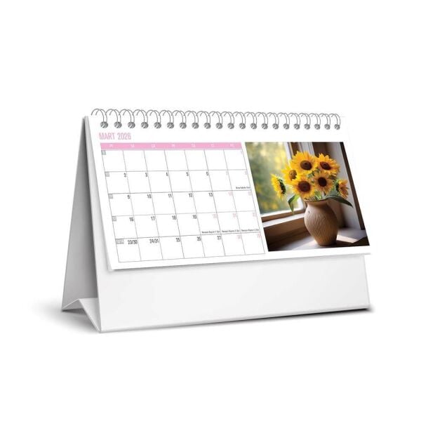 Keskin 2026 Üçgen Masa Takvimi Çiçek