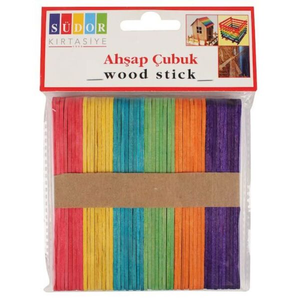 Südor Çubuk Renkli Küçük Ahşap 50Li Bs69