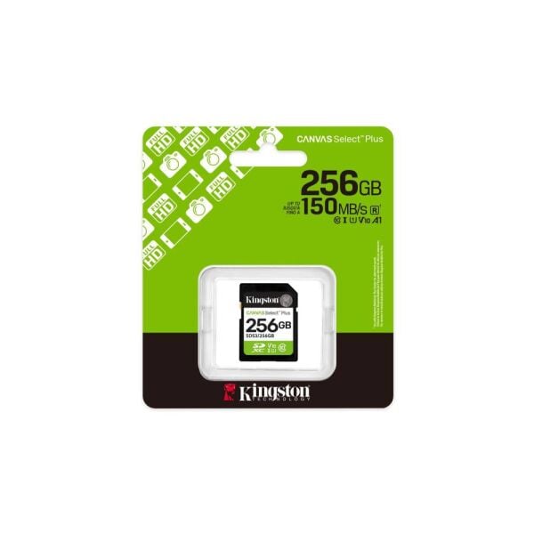 Kingston SDS3-256GB 256GB SDXC Canvas Select Plus Gen3 150MB-s C10 UHS-I U1 V10 Hafıza Kartı