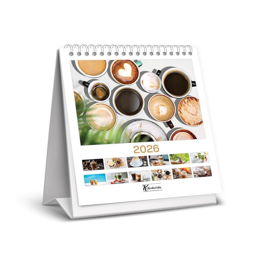 Keskin 2026 Kare Masa Takvimi Kahve