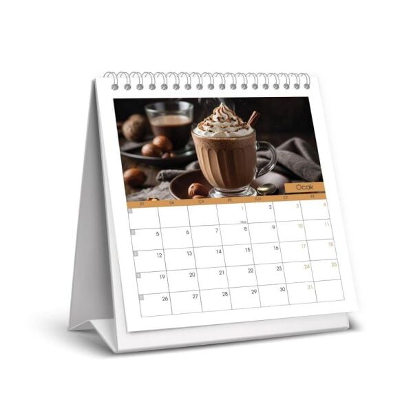 Keskin 2026 Kare Masa Takvimi Kahve