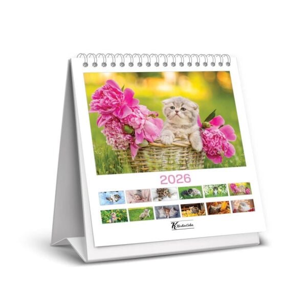 Keskin 2026 Kare Masa Takvimi Kediler