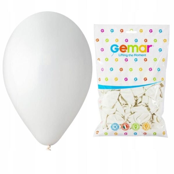 Gemar 12'' 30 cm 100 lü Beyaz Balon