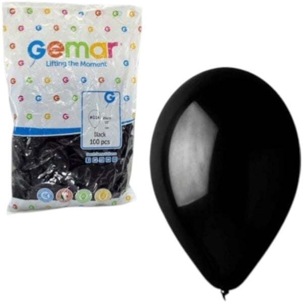 Gemar 12'' 30 cm 100 lü Siyah Balon