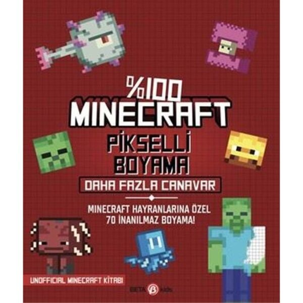 %100 Minecraft Pikselle Boyamalar Daha Fazla Canavarlar