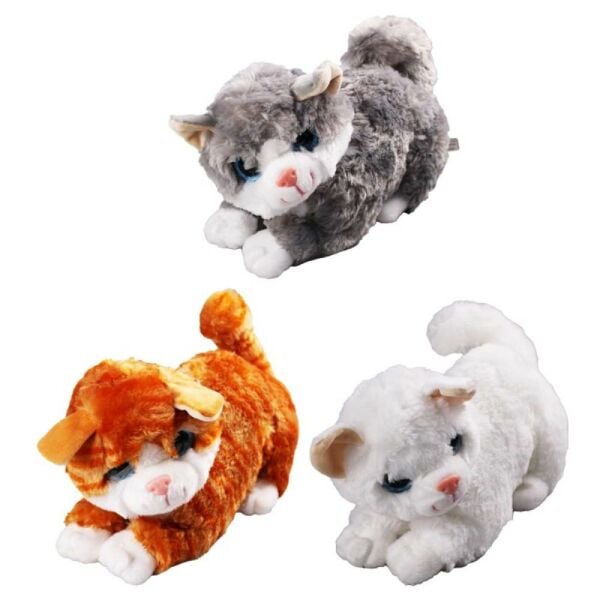Peluş 30 cm Yatan Miyavlayan Peluş Kedi 2309035