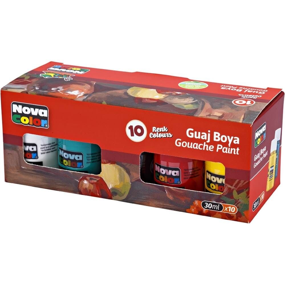 Nova Color Guaj Boya 10 Renk Şişe Nc-114