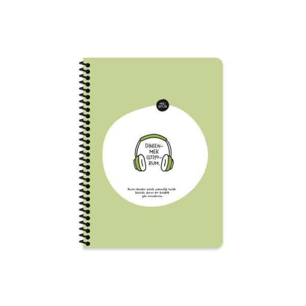 Hisli Şeyler 16.5x22.5 80 Yaprak Kareli Stickerli Spiralli Defter Oturmaya mı Geldik
