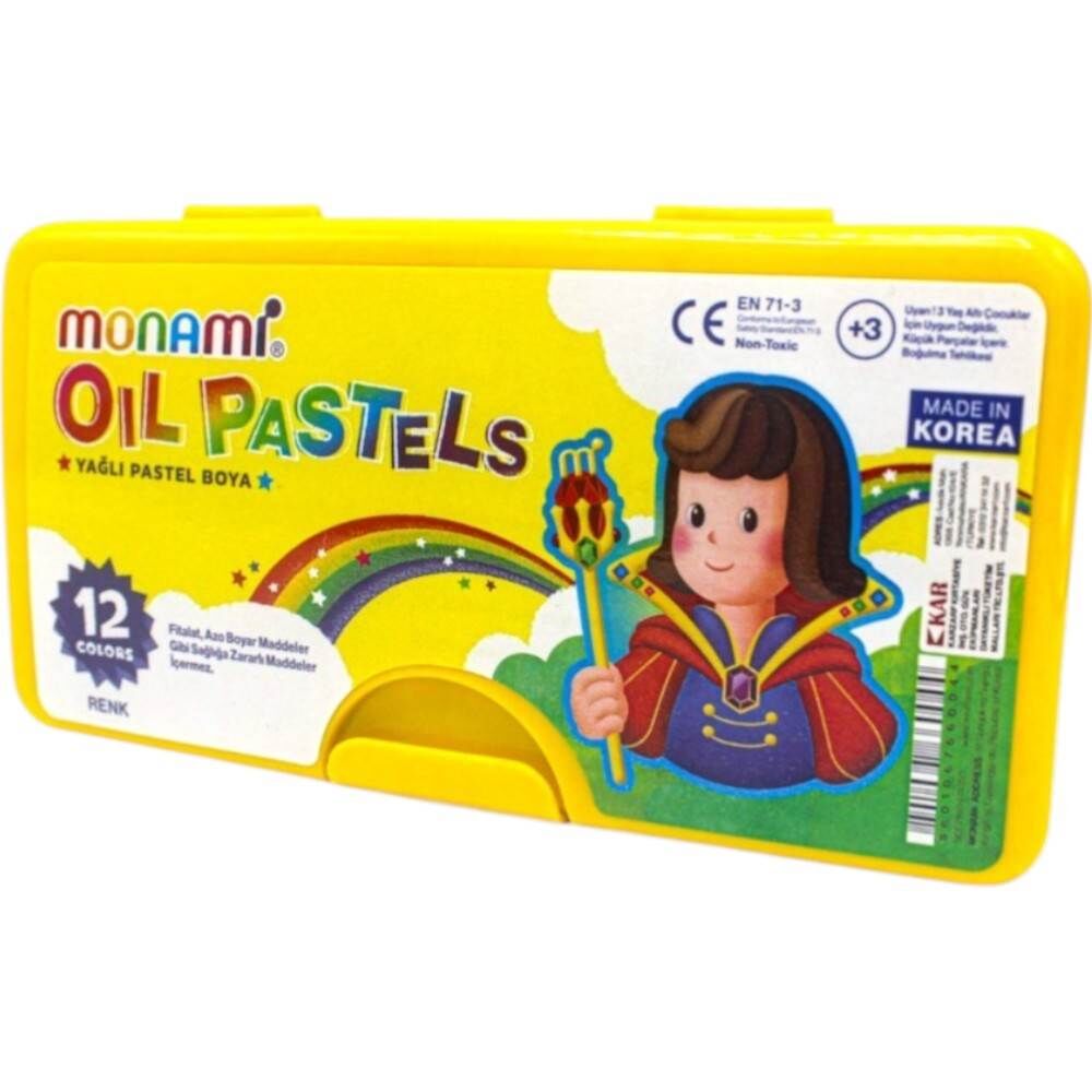 Monami 12 Renk Plastik Kutulu Pastel Boya