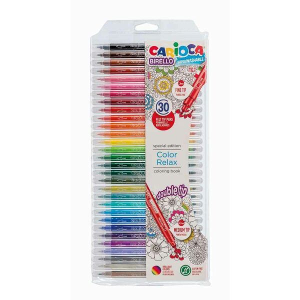 Carioca 42841 Yıkanabilir Çift Uçlu Keçeli Kalem 30 Renk