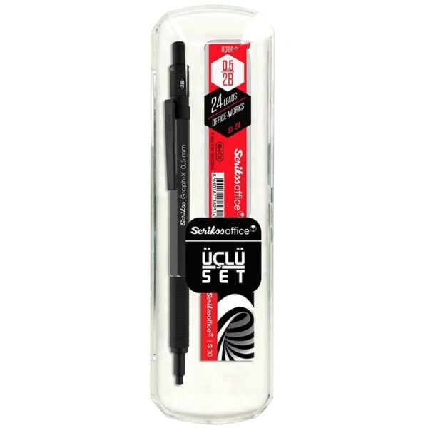 Scrıkss Versatil Kalem Graph-X 0.5 Mat Siyah 3 Lü Set