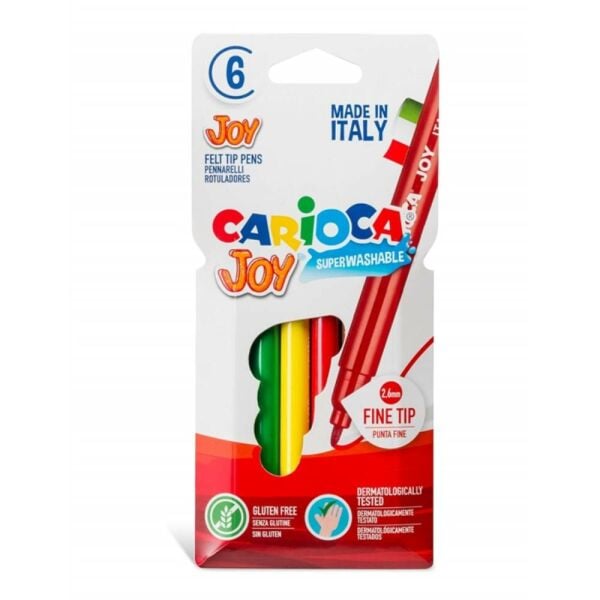 Carioca Joy 40549 Yıkanabilir Keçeli Kalem 6 Renk