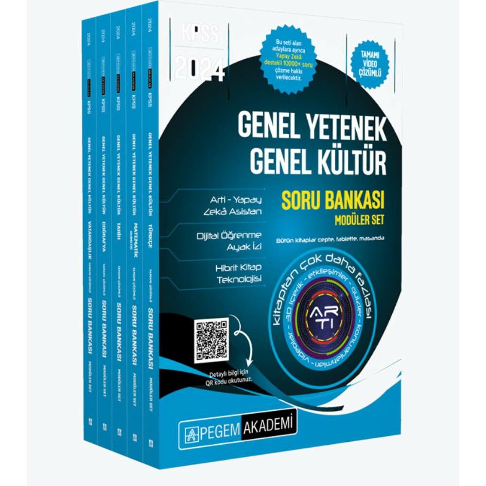 Pegem KPSS 2024 GY GK Tamamı Çözümlü Soru Bankası 5 Kitap