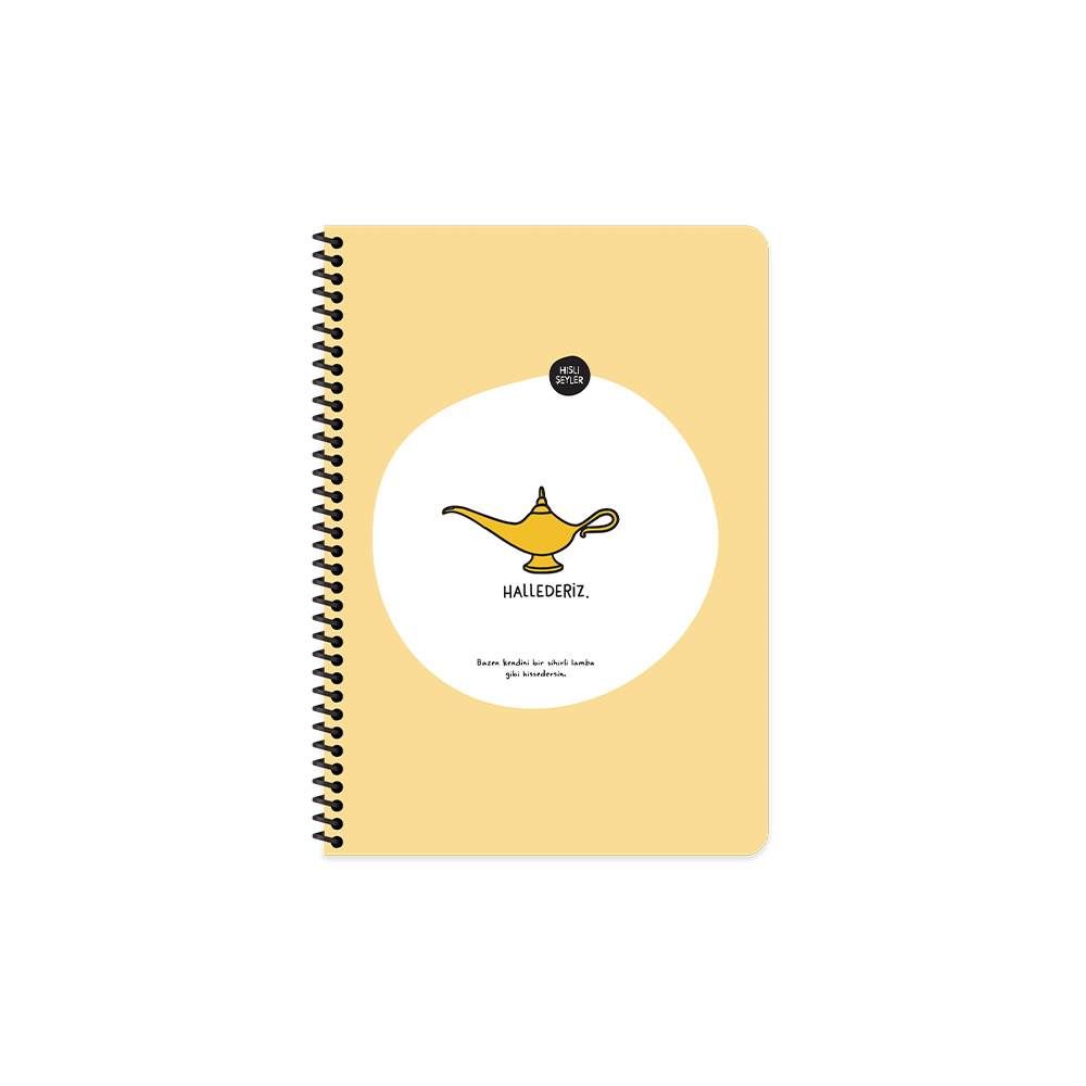 Hisli Şeyler A4 80 Yaprak Çizgili Stickerli Spiralli Defter Hallederiz