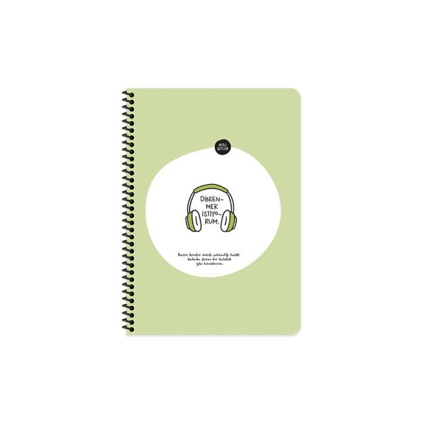 Hisli Şeyler A4 80 Yaprak Çizgili Stickerli Spiralli Defter Dinlenmek İstiyorum
