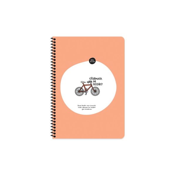 Hisli Şeyler A4 80 Yaprak Çizgili Stickerli Spiralli Defter Oturmaya mı Geldik