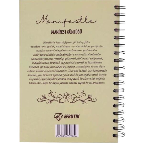 Ecrou Yeşil Ay Detaylı Manifest Defteri