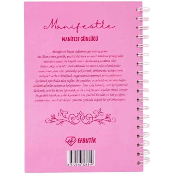 Ecrou Pembe Maske Detaylı Manifest Defteri