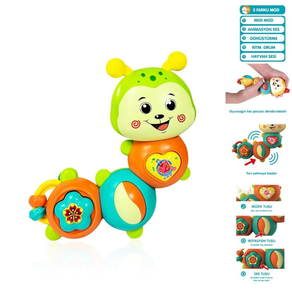 Vardem Işıklı Müzikli Tırtıl Bebek Piyano 855-142A