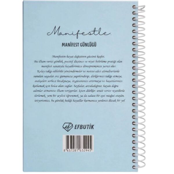 Ecrou Mavi Manifest Günlüğü Defteri