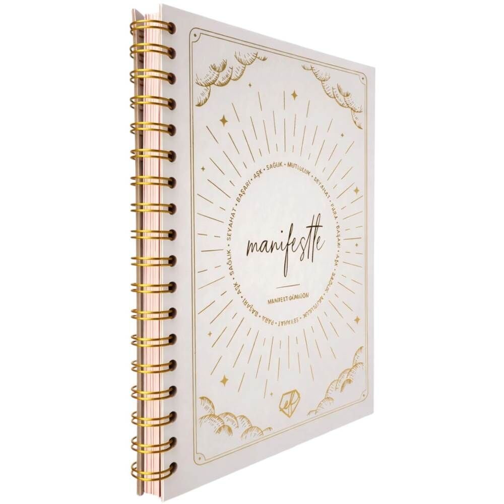 Ecrou Beyaz Elmas Detaylı Manifest Defteri