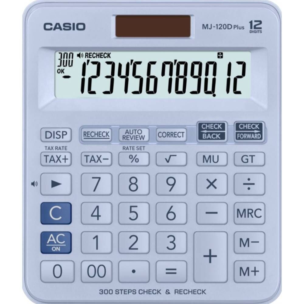 Casıo Hesap Makinesi Masaüstü Mj-120Dplus 12 Hane Açık Mavi