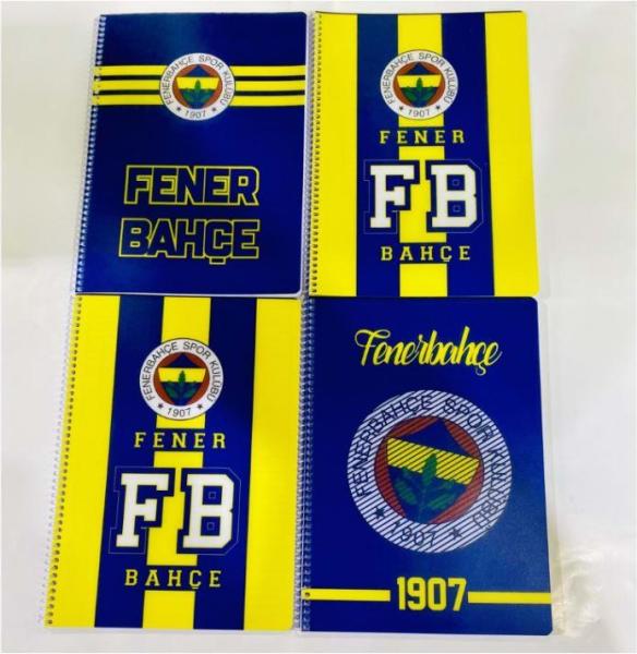 Fenerbahçe A4 80 Yaprak Kareli Plastik Kapak Spiralli Defter 463624