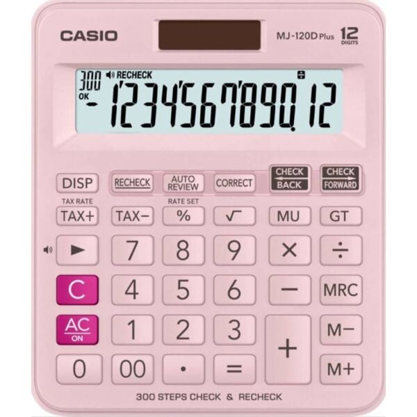 Casıo Hesap Makinesi Masaüstü Mj-120Dplus 12 Hane Pembe